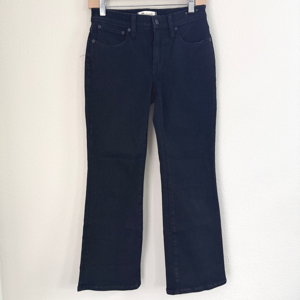 Madewell Mid-Rise Kick Out Jeans Black Size‎ 26P Cotton Recycled Stretch